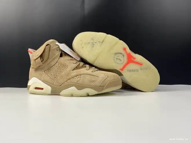 British Retro Air Jordan DH0690-200 Travis Scott Khaki 6 0419